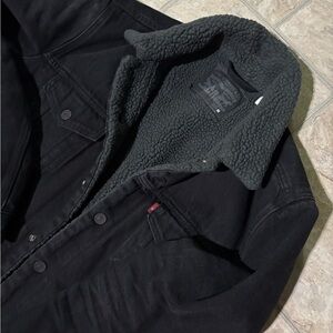 Levi's Black Sherpa-Lined Jacket